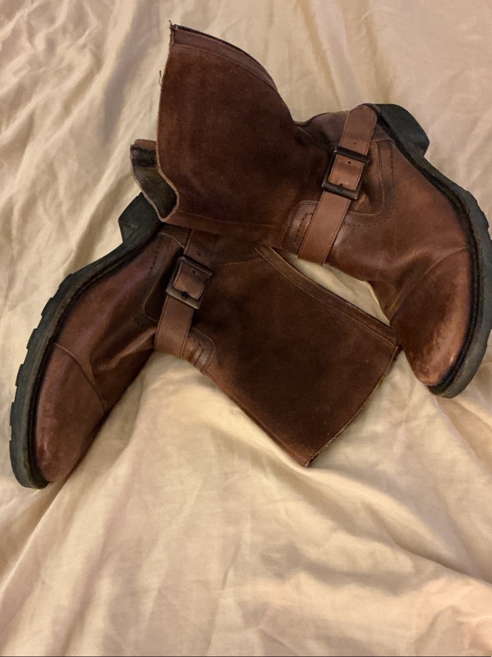 Kenneth Cole Reaction Men's Brown Suede & Leather Engineer Boots